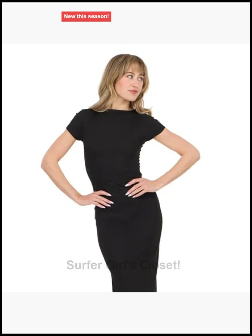 Forever 21 Women's Short Sleeve Boatneck Midi Dress